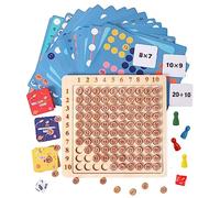 Abaco in Legno,Giochi Abaco Montessori,2 in 1 Tabelline e Addition in per Bambini,Giocattoli Educativi Matematica Abaco in Legno,Gioco in Legno Cubo,Tavola Pitagorica in Legno 3+ Anni