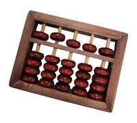 Abaco in legno per esercitazioni e istruzioni matematica, Red | Disposizione della perlina a cinque aste, supporto pratico per i calcoli, aspetto della perlina, pezzo da
