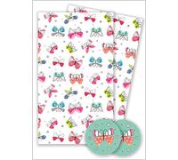 Abacus 08778A - Confezione regalo "Beautiful Butterflies" con 2 fogli/etichette infilate