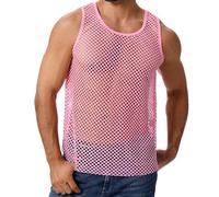 ABAFIP Canotta a Rete da Uomo Senza Maniche a Rete in Maglia Velata Semi-Vedere Attraverso, Allenamento Palestra Slim Aderente Muscolo Tee Shirt, Mocassini Eleganti da Donna, M