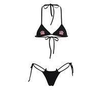 ABAFIP Costume da bagno da donna carino Kawaii anime gatto gattino set micro bikini strappy piccolo reggiseno mini mutandine estremo costume da bagno
