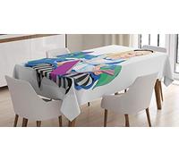 ABAKUHAUS Alice nel Paese delle Meraviglie Tovaglia, Amore, Felicità, Rettangolare per Sala da Pranzo e Cucina, 140 cm x 170 cm, Grigio Viola