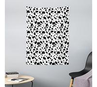 ABAKUHAUS Animale Arazzo, Dalmata Stampa Struttura, Decorazione murale in Tessuto per Camera da Letto, Soggiorno, dormitorio, 110 x 150 cm, Bianco e Nero