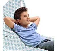 ABAKUHAUS Art Deco Sedia per Custodia per Giocattoli, Raffreddare Nostalgic Star shapes, Conservazione di Animali Imbalsamati ad alta Capacità, Pale Blue Bianco