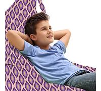 ABAKUHAUS Astratto Sedia per Custodia per Giocattoli, Retro righe Foglia Forme, Conservazione di Animali Imbalsamati ad alta Capacità, Violet Rose Senape