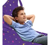 ABAKUHAUS Astratto Sedia per Custodia per Giocattoli, Star Lines rete Dots, Conservazione di Animali Imbalsamati ad alta Capacità, Blue Violet Rosa Giallo
