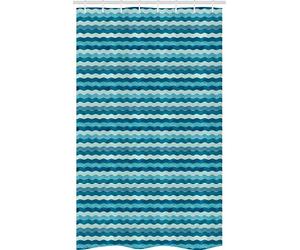 ABAKUHAUS Astratto Tenda da Doccia, Ocean Waves Aquatic, Tessuto Set di Decorazioni per il Bagno con Ganci, per la vasca da bagno, 120 x 180 cm, Teal Turquoise