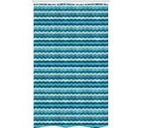 ABAKUHAUS Astratto Tenda da Doccia Stalla, Ocean Waves Aquatic, Set per Il Bagno in Tessuto con Ganci, 120 cm x 180 cm, Teal Turchese