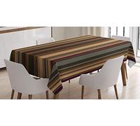 ABAKUHAUS Astratto Tovaglia, Sfumature di Toni di Terra, Rettangolare per Sala da Pranzo e Cucina, 140 cm x 200 cm, Tan e Brown
