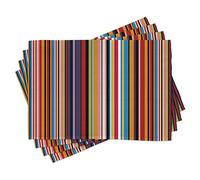 ABAKUHAUS Astratto Tovaglietta Americana Set di 4, Colori vibranti Striped, Tovagliette in Tessuto Lavabile per Tavolo da Pranzo Cena, Multicolore