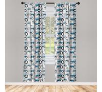 ABAKUHAUS Azienda agricola Tenda a Pannello Set di 2, Trattore Camion Harvest Art, Trattamento della Finestra per Stanza e Camera da Letto, 150 cm x 245 cm, Mare blu e grigio pallido