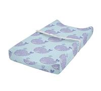 ABAKUHAUS Balena Fodera per Fasciatoio, Animal fumetto con il sorriso, Fodera Morbida per Fasciatoio per Pannolini con Fori Fibbia di Sicurezza, Muave Baby Blue