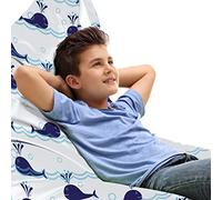 ABAKUHAUS Balena Sedia per Custodia per Giocattoli, Pesce Blue on Water, Conservazione di Animali Imbalsamati ad alta Capacità, Pale Blue Navy Blue
