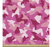 ABAKUHAUS Camouflage Stampa come Tessuto a Metraggio, Camouflage forme D'arte, splendidamente per tappezzeria e Accessori Per La Casa, 1m (148 * 100cm),lampone Rosa