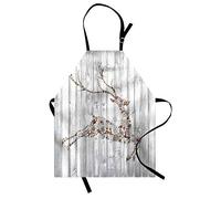 ABAKUHAUS Cervo Grembiule, Xmas Animal Rustico, Comodo per la Cucina, Unisex con Collo Regolabile per Cucinare, 67 cm x 80 cm, Grigio Multicolore