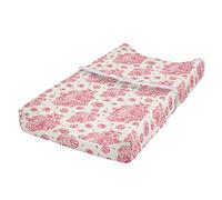 ABAKUHAUS Corallo Fodera per Fasciatoio, Peonie Rose Inglesi, Fodera Morbida per Fasciatoio per Pannolini con Fori Fibbia di Sicurezza, Scuro corallo rosa pallido