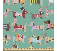 ABAKUHAUS Dog Lovers come Tessuto a Metraggio, Sommario vestire, di alta qualità tappezzeria decorativa Per La Casa, 2m (148h200cm), Verde Giada