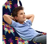 ABAKUHAUS Esotico Sedia per Custodia per Giocattoli, Vivid fiori Ananas, Conservazione di Animali Imbalsamati ad alta Capacità, Multicolore