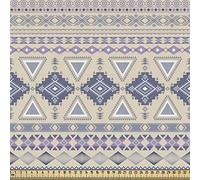 ABAKUHAUS etnico Tessuto a Metraggio, Ornato Motif, Tessuto Decorativo per Tappezzeria e Accenti Casa, 1 m, Guscio d'uovo e blu