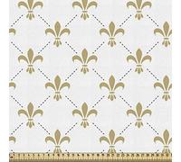 ABAKUHAUS Fiore come Tessuto a Metraggio, Gigli stile Vintage, splendidamente per tappezzeria e Accessori Per La Casa, 1m (148 * 100cm),Giallo Bianco