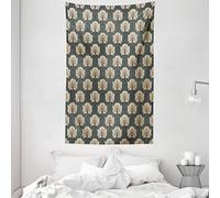 ABAKUHAUS Floreale Arazzo, Art Nouveau Poppies, Decorazione murale in Tessuto per Camera da Letto, Soggiorno, dormitorio, 140 x 230 cm, Tan Grey Vermilion