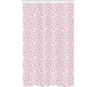 ABAKUHAUS Floreale Tenda da Doccia Stalla, Ranunculus Primavera, Set per il Bagno in Tessuto con Ganci, 120 x 180 cm, Rosa Essiccata Rosa Baby