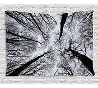 ABAKUHAUS Foresta Arazzo, Inverno Dark Forest Albero, Tessitura della Parete per la Decorazione Interna, 200 cm x 150 cm, Grigio Nero