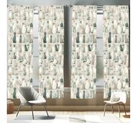 ABAKUHAUS Gatti Tenda a Pannello Set di 2, Mondo di gattino cartone animato moderno, Trattamento della Finestra per Stanza e Camera da Letto, 4 Stück 75 cm x 175 cm, Cadetto Blu Grigio Chiaro Teal