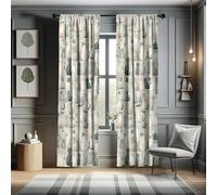 ABAKUHAUS Gatti Tenda a Pannello Set di 2, Mondo di gattino cartone animato moderno, Trattamento della Finestra per Stanza e Camera da Letto, 2 Stück 75 cm x 225 cm, Cadetto Blu Grigio Chiaro Teal