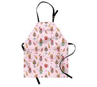 ABAKUHAUS Gelato Grembiule, ciliegie Colori, Unisex cucina pettorina con collo regolabile per la cottura di giardinaggio, 67 cm x 80 cm, Rosa