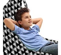 ABAKUHAUS Geometrico Sedia per Custodia per Giocattoli, Moderna Triangolo Traforo, Conservazione di Animali Imbalsamati ad alta Capacità, Charcoal Grey Bianco