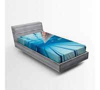 ABAKUHAUS Gli sport Lenzuolo con Angoli, Piscina Sport Vista, Comodo e Morbido Tessuto Decorativo da Letto Tasca Elastica a Tutto Tondo, 90 x 200 cm, Azzurro Cielo