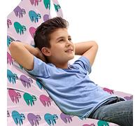ABAKUHAUS Jungle Nursery Sedia per Custodia per Giocattoli, Divertente Sloth Exotic, Conservazione di Animali Imbalsamati ad alta Capacità, Baby Pink e multicolore
