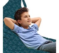 ABAKUHAUS Limone Sedia per Custodia per Giocattoli, Outline moderna Limone modello, Conservazione di Animali Imbalsamati ad alta Capacità, Bianco, Scuro, Teal