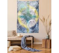 ABAKUHAUS Mandala Arazzo, Geometria Element, Tessuto Parete Appeso Decorazione per Camera da Letto, Soggiorno, dormitorio, 150 x 110 cm, Verde Giada