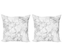 ABAKUHAUS Marmo Federe Cuscini Set di 2, Macchie Granito Natura, Stampa Digitale Fronte-Retro con Accento Moderno, 40 cm x 40 cm, Pallido Grigio Polvere