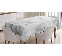 ABAKUHAUS Marmo Tovaglia, Macchie Granito Natura, Rettangolare per Sala da Pranzo e Cucina, 140 cm x 200 cm, Pallido Grigio Polvere