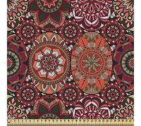 ABAKUHAUS Marocchino come Tessuto a Metraggio, Vintage Pouf piastrelle, splendidamente per tappezzeria e Accessori Per La Casa, 1m (148 * 100cm),Vermiglio verde rubino