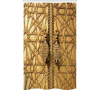 ABAKUHAUS marocchino Tenda da Doccia, Marrakesh Palazzo Reale, Tessuto Set di Decorazioni per il Bagno con Ganci, per la vasca da bagno, 120 x 180 cm, Marrone chiaro