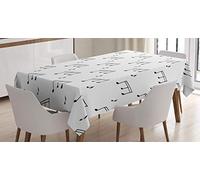 ABAKUHAUS Musica Tovaglia, Note musicali, Adatta per interni ed esterni, Lavabile, Rettangolare 140 x 200 cm, Antracite Grigio