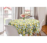 ABAKUHAUS Natura Tovaglia, Exotic Garden Delicious, Rettangolare per Sala da Pranzo e Cucina, 150 cm, Felce Verde Giallo Bianco