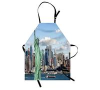 ABAKUHAUS New York Grembiule, Liberty NYC, Comodo per la Cucina, Unisex con Collo Regolabile per Cucinare, 67 cm x 80 cm, Menta Blu