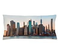 ABAKUHAUS NYC Federa Fodera Cuscino, Manhattan Skyline di New York Dusk, Copricuscino Quadrato Decorativo, 90 cm x 40 cm, Multicolore