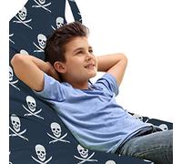 ABAKUHAUS Pirati Sedia per Custodia per Giocattoli, Jolly Roger Modello, Conservazione di Animali Imbalsamati ad alta Capacità, Dark Blue Bianco