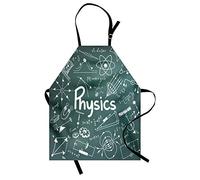 ABAKUHAUS Scuola Grembiule, Fisica e matematica della scuola, Unisex cucina pettorina con collo regolabile per la cottura di giardinaggio, 67 cm x 80 cm, Verde militare Bianco