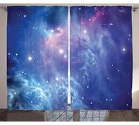 ABAKUHAUS Spazio Tende, Ammassi di Stelle nello Spazio, Casa Arredamento Elemento Distintivo Due Pannelli Set, 280 x 260 cm, Viola