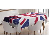 ABAKUHAUS Union Jack Tovaglia, Paese Vecchio Cultura, Rettangolare per Sala da Pranzo e Cucina, 140 cm x 200 cm, Multicolore