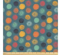 ABAKUHAUS verde come Tessuto a Metraggio, colorato cerchio astratto, di alta qualità decorativo tappezzeria di casa, 2m (148 * 200cm),Blu Grigio Giallo