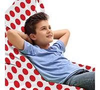 ABAKUHAUS Vintage ▾ Sedia per Custodia per Giocattoli, Pop Art Retro Dots, Conservazione di Animali Imbalsamati ad alta Capacità, Scarlet Bianco