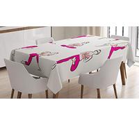 ABAKUHAUS Yoga Tovaglia, Pilates Esercizio Salute, Rettangolare per Sala da Pranzo e Cucina, 140 cm x 240 cm, Coral Pink Coconut